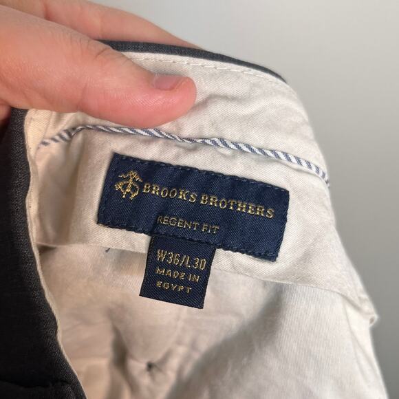 Brooks Brothers Dark Gray Wool Regent Fit Old Money Pleated Pants 36x30 - Picture 2 of 6